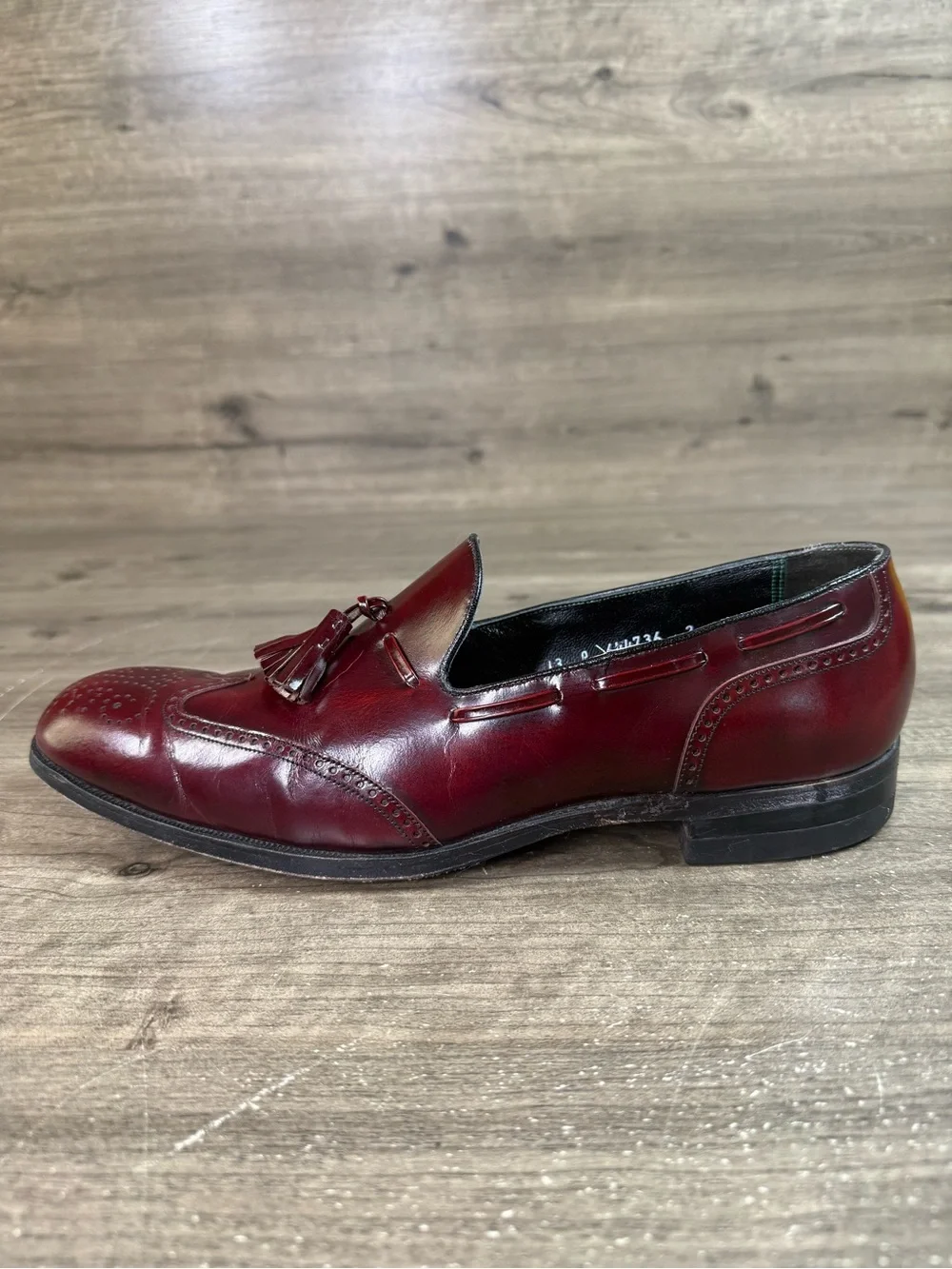 Vintage Florsheim Imperial 644736 Oxblood Tassel Loafers Men’s 13A USA Leather